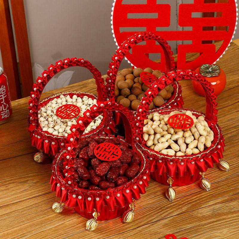 结婚手提花篮早生贵子压床摆件收纳篮子婚礼婚庆喜事用纯手工花篮,节庆用品/礼品,婚房装扮用品,淘宝优惠券,粉丝福利购,淘宝优惠卷