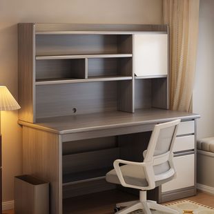 书桌家用学生书架书柜一体桌初中生写字台式电脑桌2025新款学习桌