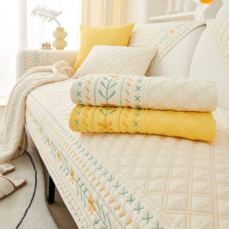 沙发垫四季通用防滑坐垫2023新款简约水洗纯棉沙发套罩靠背巾盖布