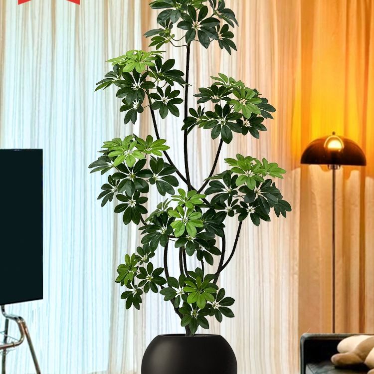 仿真绿植鸭脚木高端轻奢室内客厅假绿植盆栽仿生植物落地装饰摆件