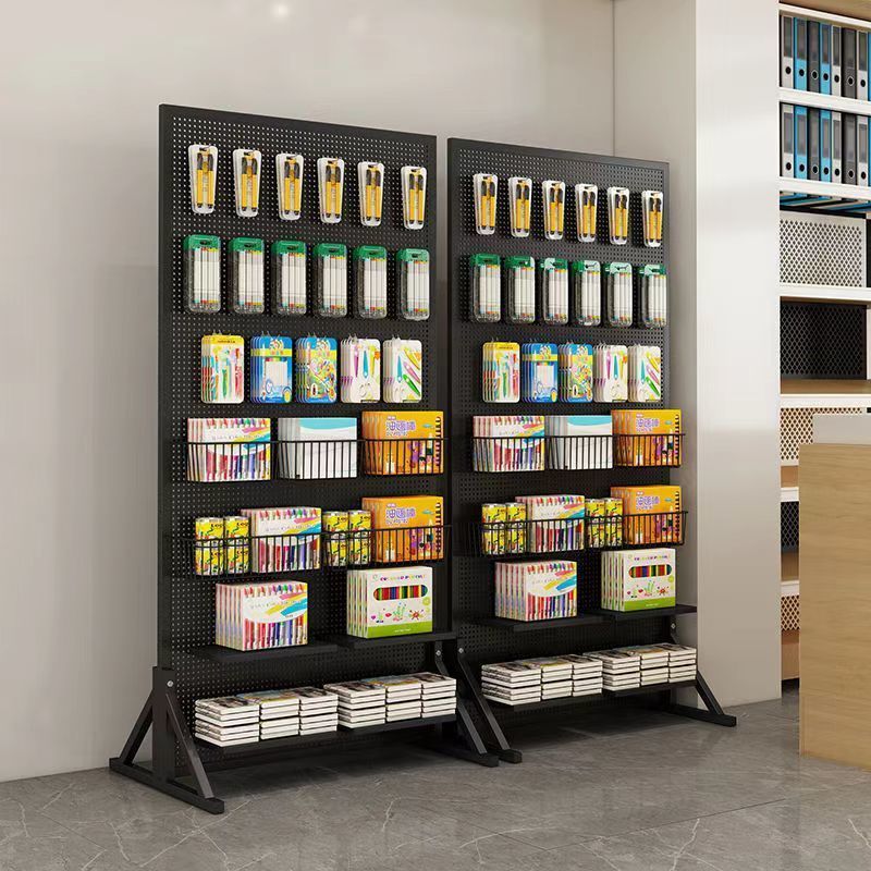饰品架商超专用洞板货架展示架收纳可移动站立式带支架洞洞板落地