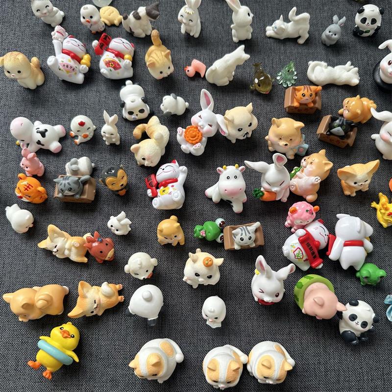 微缩动物盲袋迷你仿真小兔子小猫模型儿童玩具盲盒奖励礼物小摆件