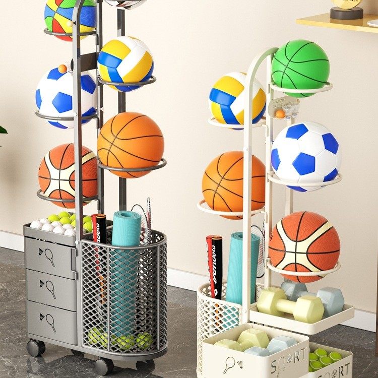 篮球收纳架落地置物架家用客厅玩具放球类运动器材瑜伽垫收纳架子