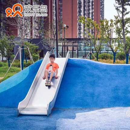 小区微地形钻洞山坡组合无动力游乐设备儿童乐园不锈钢滑梯攀爬