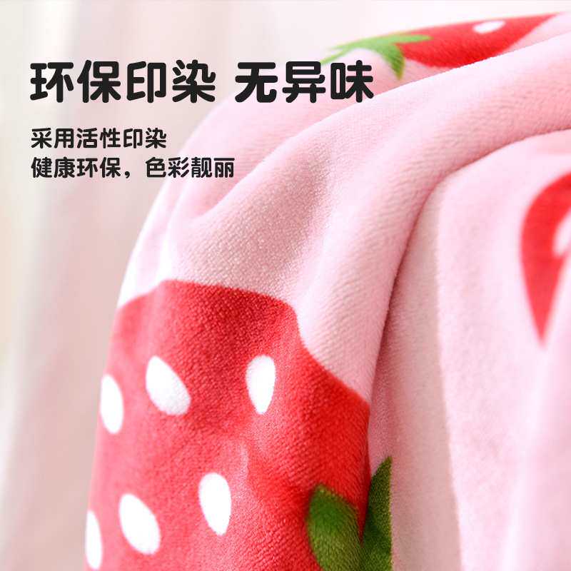 毛毛雨儿童毛毯双层加厚幼儿园盖毯午睡毯宝宝家用法兰绒毯子柔软