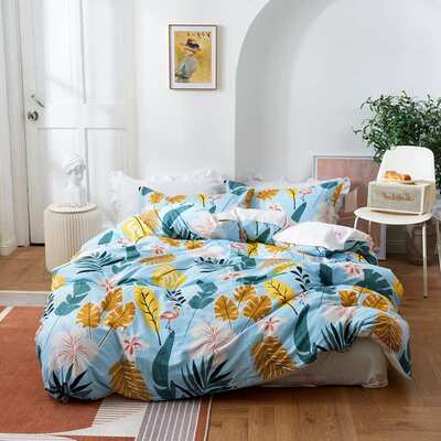 南通家纺三件套四件套全棉印花被套床单款床笠款床上用品透气柔软