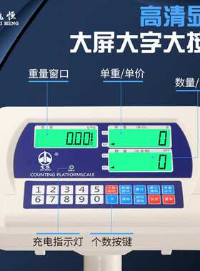 哇噢飞恒E218C计数电子称高精度台称精准磅秤落地电子秤200公斤