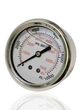 供全钢耐震高压表轴向不锈 钢压力表YBN60Z 70000kPa 10000psi厂
