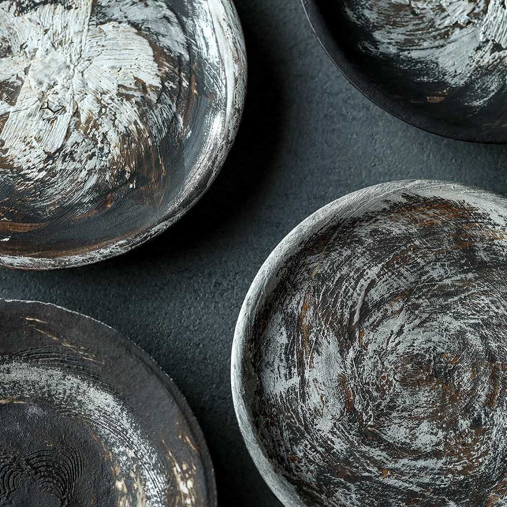 茶盘餐盘陶瓷盘子日式牛排家用壶承手个性碟子工景德镇鎏银壶承