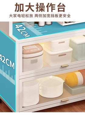 铁艺置物架家用多功能厨房碗碟电器收纳架现代简约多层落地餐边柜