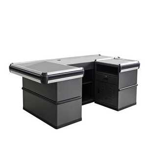 尚旭超市收银台便利店母婴店收银台不锈钢台面收款台厂家供应