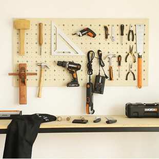 7K小木良品洞洞板定 制工具墙挂板木工坊置物架工作室收纳木质工