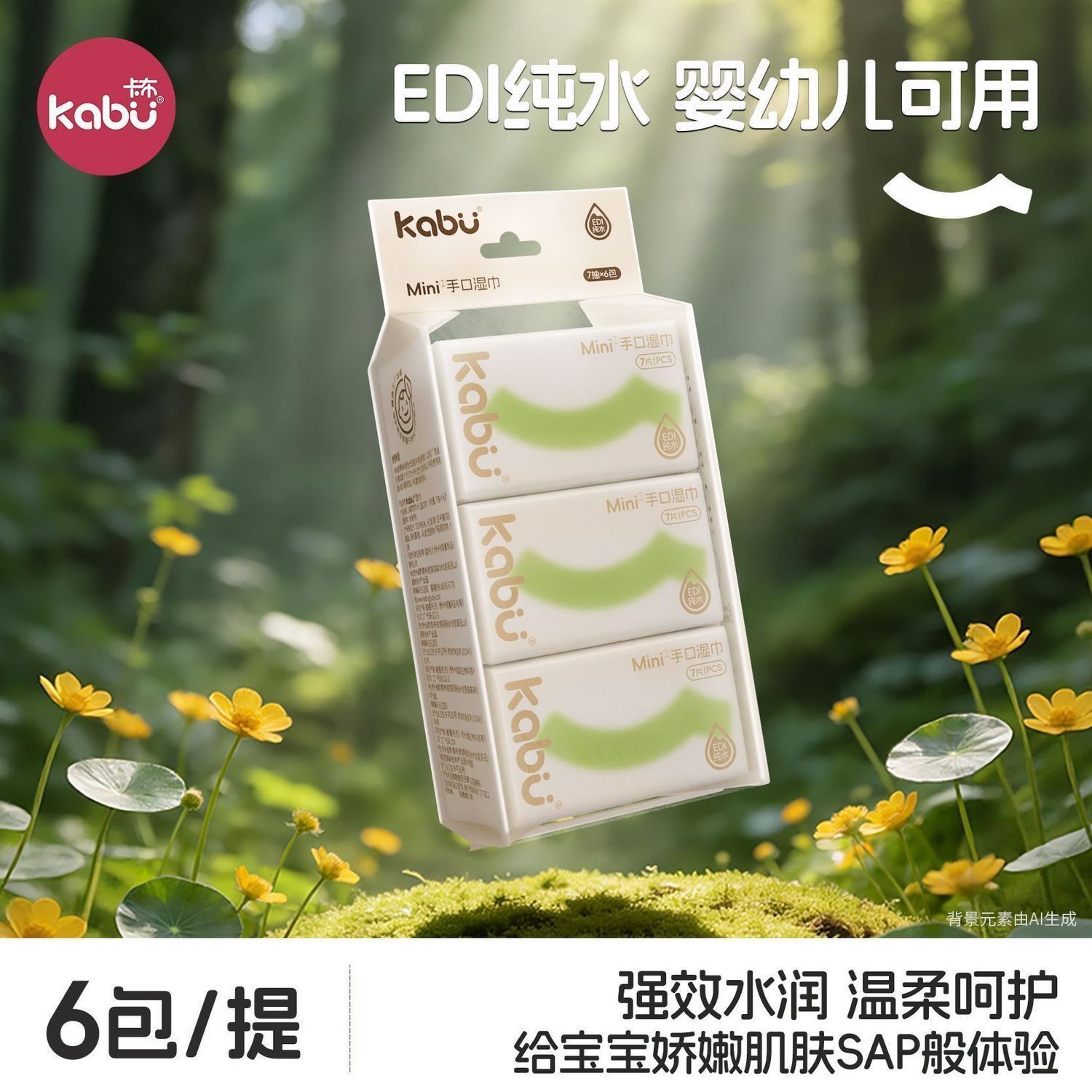 卡布迷你湿巾小包便携式随身