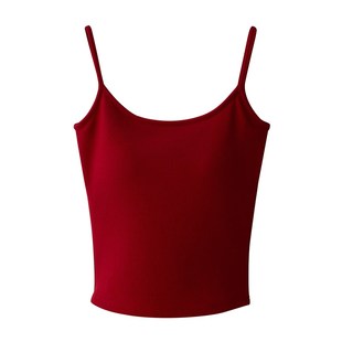 真丝细肩带吊带 晓星氨纶细坑条胸垫一体遮副乳吸湿速干吊带背心