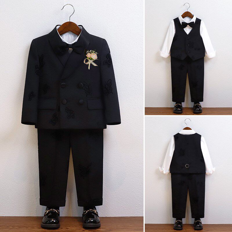 儿童西装套装春秋英伦婚礼花童礼服男童主持演讲表演钢琴演出西服
