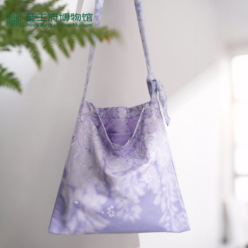 【恭王府博物馆】紫始至终竹韵系带斜挎包单肩包包布艺发圈套装,箱包皮具/热销女包/男包,通用款女包,淘宝优惠券,粉丝福利购,淘宝优惠卷