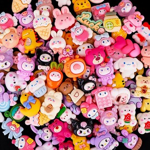 奶油胶卡通树脂小配件diy发夹手机壳咕卡盘车内饰品3d立体贴片