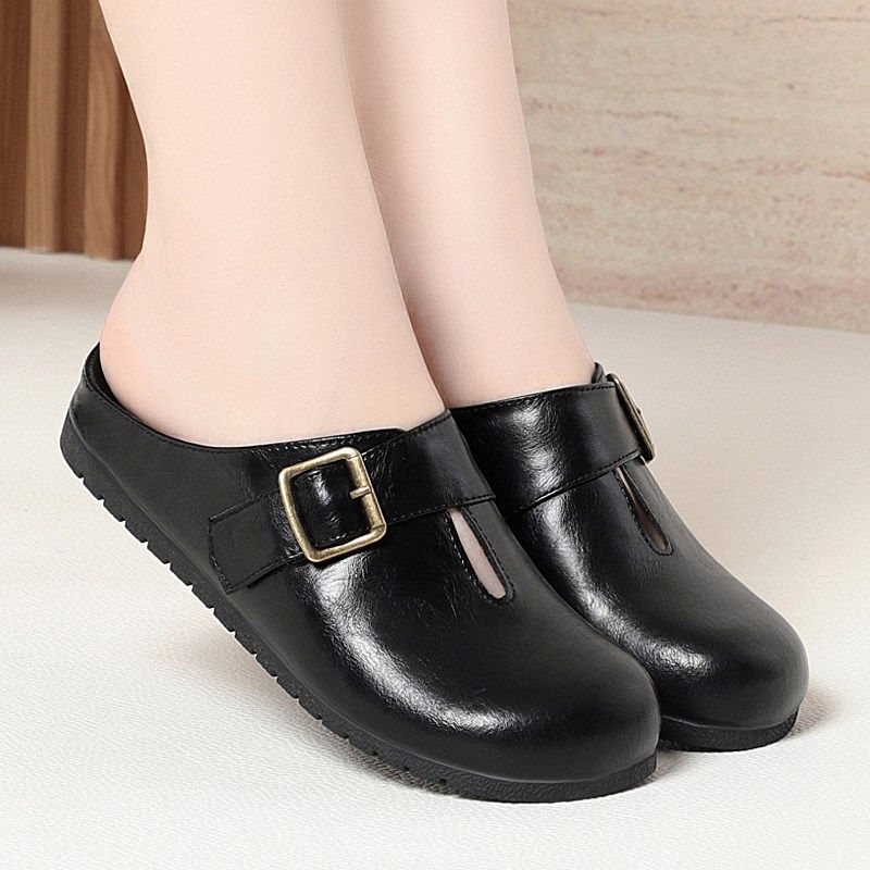 韩版时尚外穿包头拖鞋女2025春季新款百搭平底圆头防滑半凉拖凉鞋,女鞋,勃肯鞋/软木鞋,淘宝优惠券,粉丝福利购,淘宝优惠卷