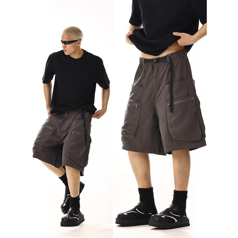 美式复古水洗做旧拉链工装短裤男女夏季街头潮流宽松休闲五分中裤,男装,休闲裤,淘宝优惠券,粉丝福利购,淘宝优惠卷