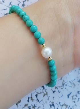 绿松石4毫米 珍珠 秀气小珠子