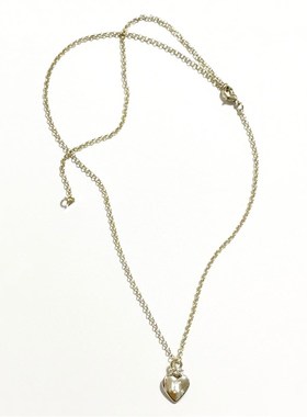 24新品浅金爱心项链可调节中性风复古百搭桃心男女学生日常叠加潮