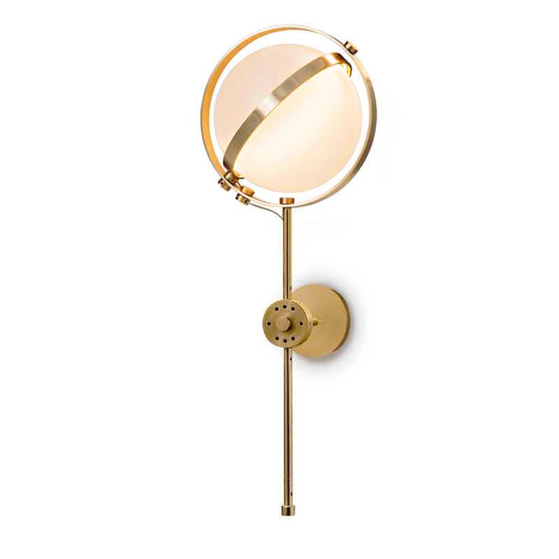 北欧后现代创意玻璃轻奢铜色客厅灯艺术床头卧室设计师样板房壁灯