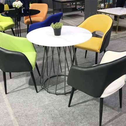 奶茶店桌子商务洽谈接待室会议桌桌钢化玻璃面休闲阳台桌椅