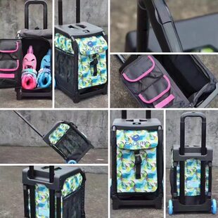 轮滑双肩儿童轮滑鞋收纳箱轮滑可坐收纳包包速滑拉杆箱箱子溜冰鞋