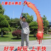 舞儿童龙条带甩广场彩带龙立体中老年耍初学龙龙彩杆空竹龙健身