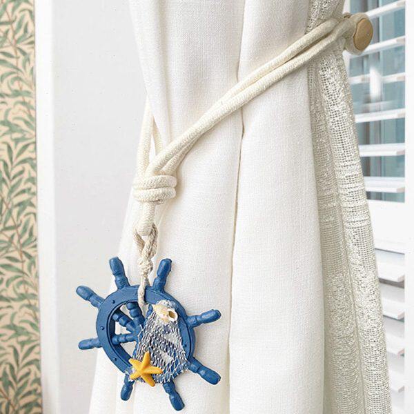 窗帘绑带边地中海扣式磁性绑卧室客厅挂钩装修带法式民宿扣磁吸绳