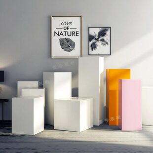 展台摆件底座展柜展示柜展示地台增高定制展示台台橱窗柱烤漆中岛