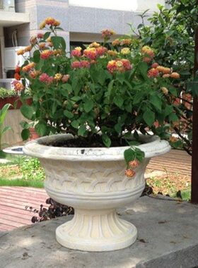 风花桶装饰摆件花盆新房花瓶花器田园门厅竹编花园格仿庭院欧式