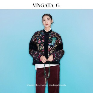 MNGATA G./曼加塔【苏绣手工珠·凤喜牡丹】棉新中式国风外套