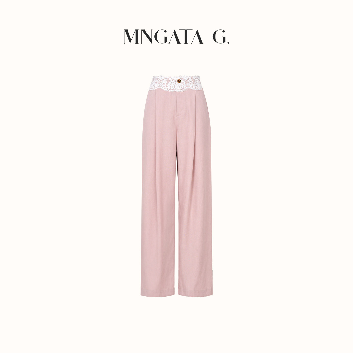 MNGATA G./曼加塔【蕾丝腰直筒裤】曼加塔莱赛尔中式百搭裤子