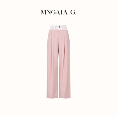 MNGATA G./曼加塔【蕾丝腰直筒裤】曼加塔莱赛尔中式百搭裤子
