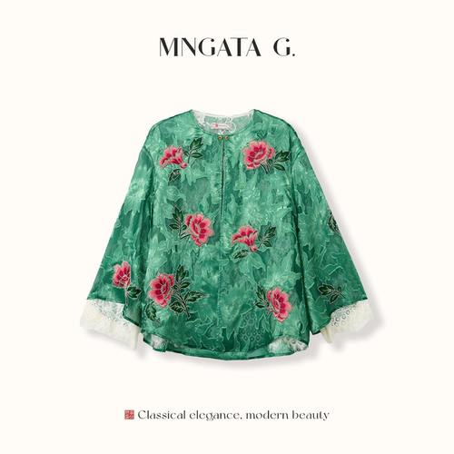 MNGATA G./曼加塔【真丝·碧落轻纱】新中式中国风长袖上衣