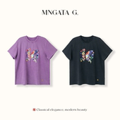 国风短袖 曼加塔 刺绣新中式 上衣 炒色·彩蝶嬉春 MNGATA