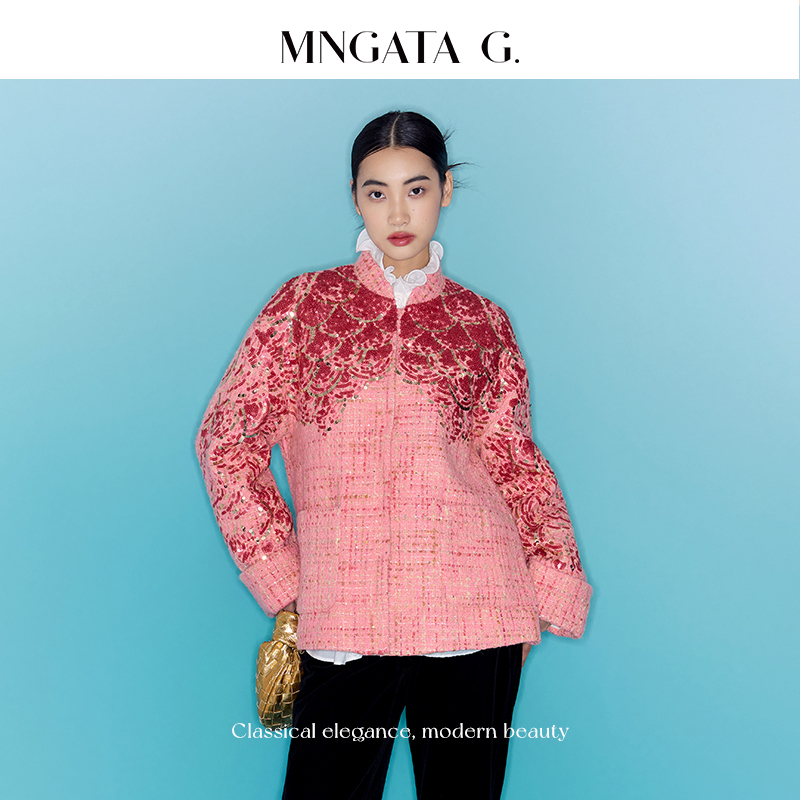 MNGATA G./曼加塔【白鹅绒·洛神赋】高奢粗纺秋冬加厚外套