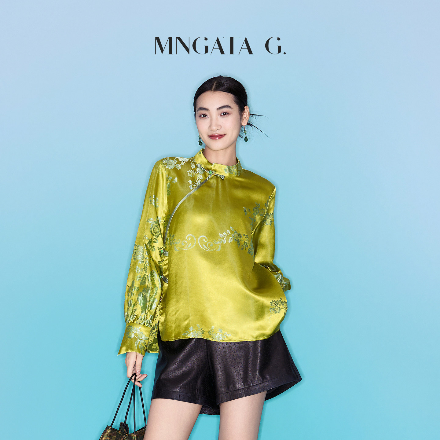 MNGATA G./曼加塔曼加塔【老锻·弄青梅】桑蚕丝秋冬新中式上衣