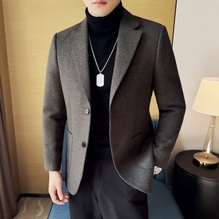 男士 厚款 高品质加厚毛呢子西装 时尚 便西单西褂子西服 外套修身 冬季