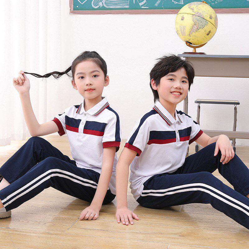 速发新品幼儿园服夏季英伦t学院风儿童校服套装中小学生班服毕业