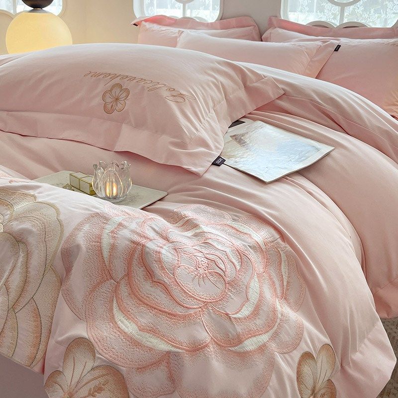 高级感秋冬A类200支全棉磨毛四件套纯棉加厚被套床单床笠床上用品