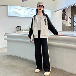 2024新款 儿童洋气女孩网红休闲初中学生女童两件套 套装 女大童春装