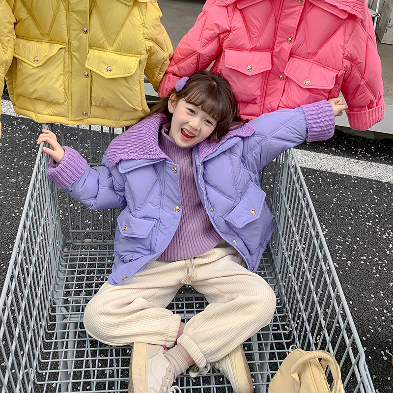 女童羽绒棉服冬装2023新款洋派加厚面包服儿童铺棉外套外套冬季小