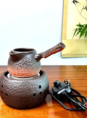 周小毅罐罐茶煮茶专用煮茶炉石纹炉侧把树桩枯木壶办公家用煮茶器