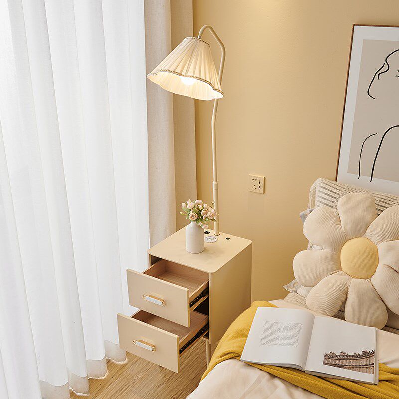 奶油风落地灯卧室氛围感花朵装饰置物摆件客厅沙发床头柜台灯一体,家装灯饰光源,装饰落地灯,淘宝优惠券,粉丝福利购,淘宝优惠卷