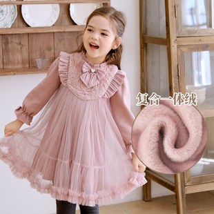 女童连衣裙春秋装新款儿童2加绒3洋气4公主裙子5生日6礼服7岁纱裙