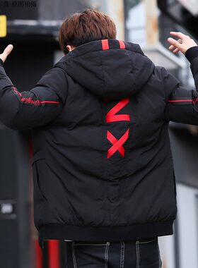新款冬季羽绒服男韩版潮流羽绒棉服青少年外套棉袄学生短款连帽
