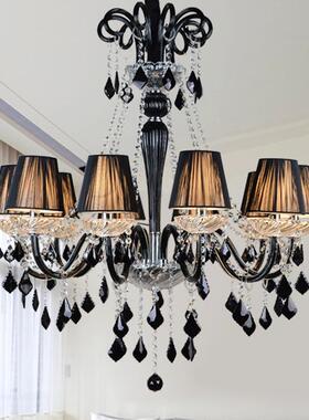 黑色水晶灯网咖ktv漫咖啡吊灯音乐餐吧主题酒店宴会厅楼梯间灯具