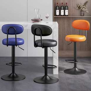 吧台椅高脚凳子前台接待台椅子收银员靠背家用简约升降吧转椅极简